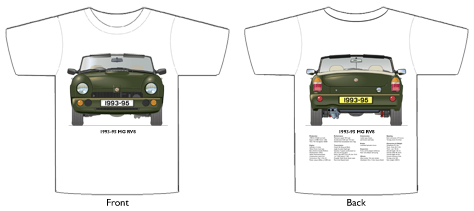 MG RV8 1993-95 (export version) T-shirt Front & Back